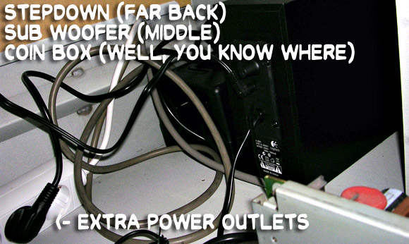 Extra power outlets, stepdown and sub woofer
